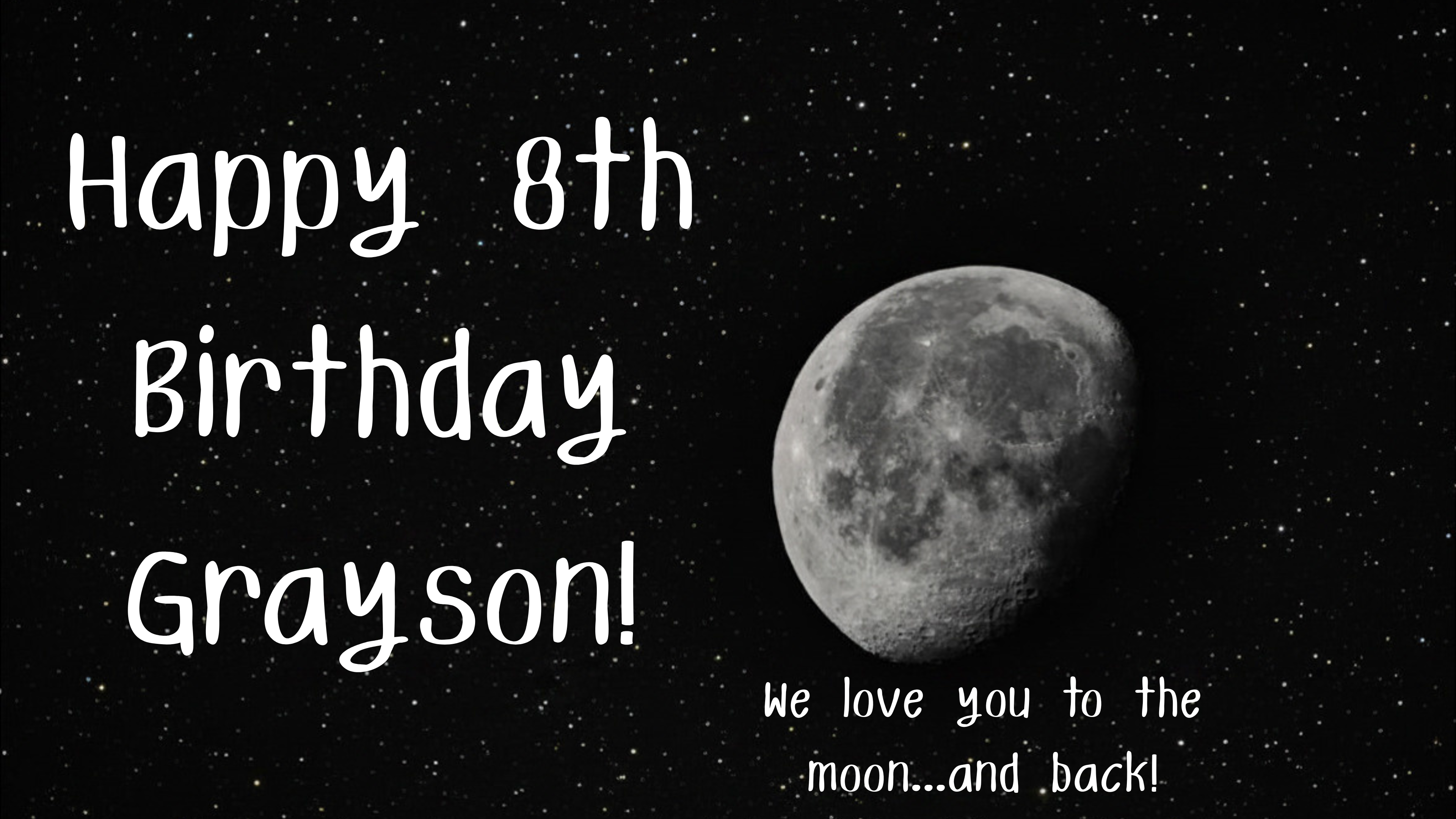 Space Birthday Frame TV sign